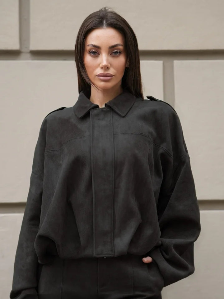 Damen Kurze Trendy Herbstjacke für Damen | Übergroß