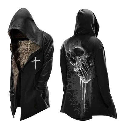 Herren Warme Skelett Fleecejacke | Kapuze