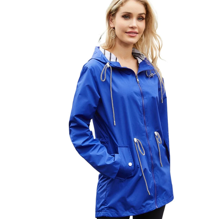 Modisch Wasserdichte Regenjacke für Damen mit Kapuze | Schlichte