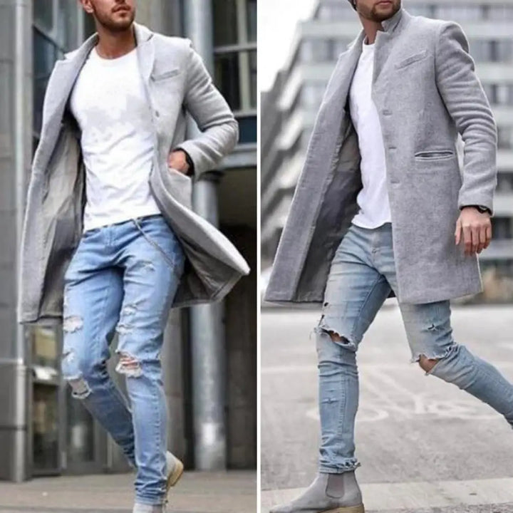 Herren Stilvoller Mantel mit Knopfleiste | Langarm