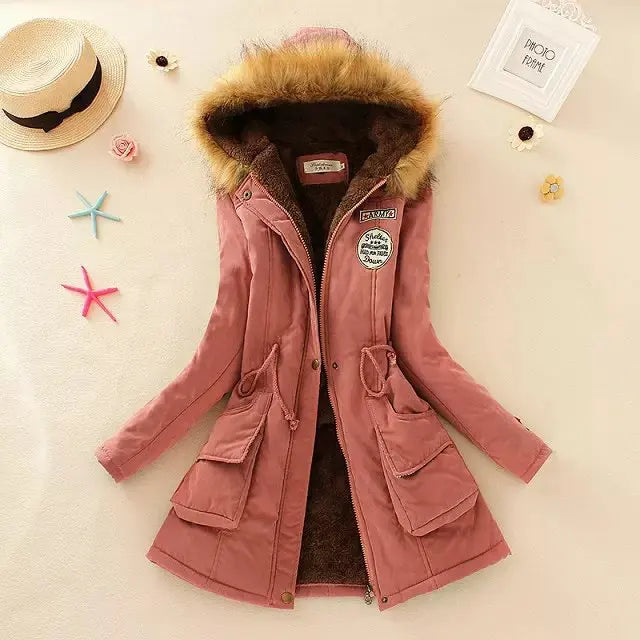 Damen Warme Winterparka-Jacke | Kapuze
