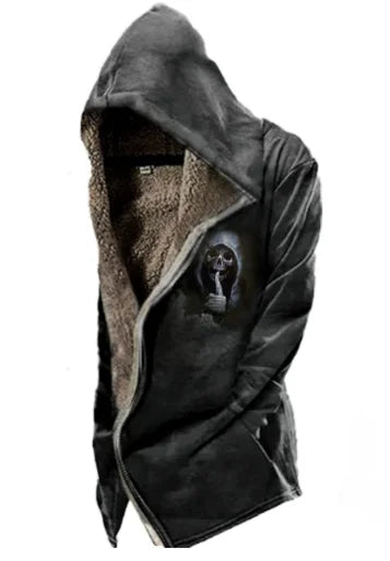 Herren Warme Skelett Fleecejacke | Kapuze