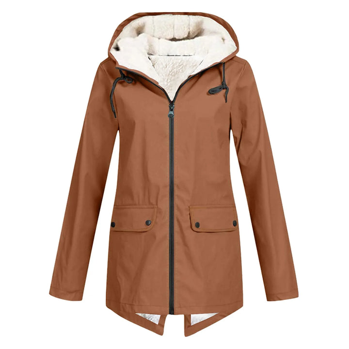 Wasserdichte Regenjacke für Damen mit warmem Futter | Warm