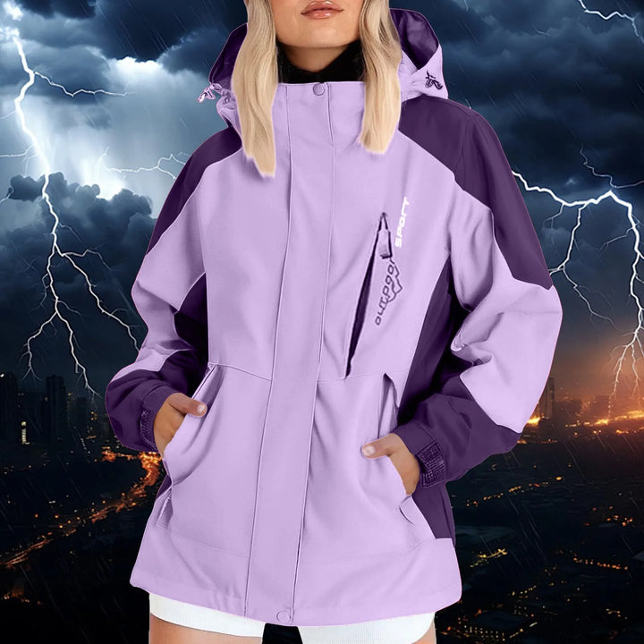 Atmungsaktive Regenjacke mit Kapuze für Damen | Outdoor