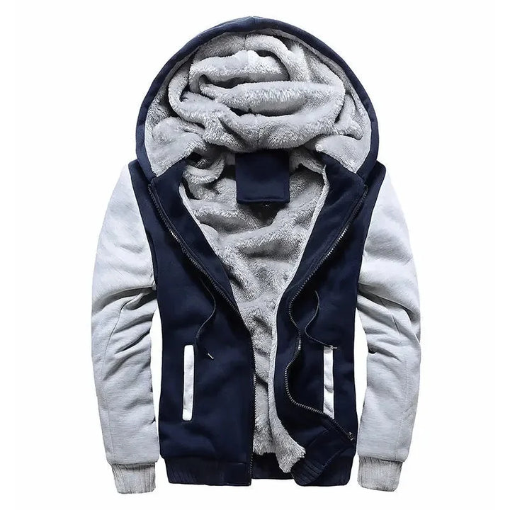 Dicke Fleece Steppjacke mit Kapuze für Herren | Funktional