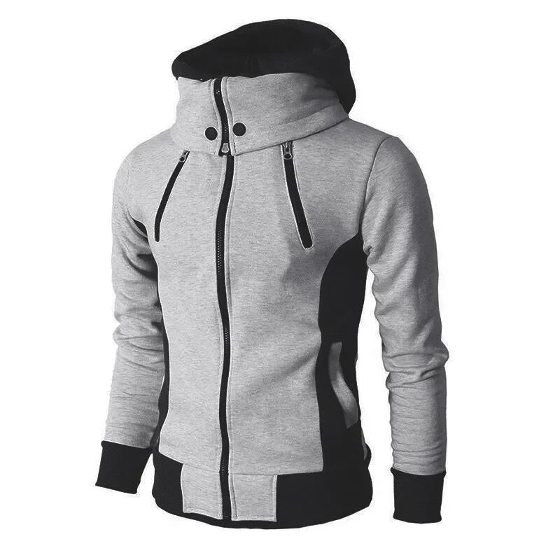 Herren-kapuzenjacke Mit Hohem Kragen Und Reißverschluss | Winter