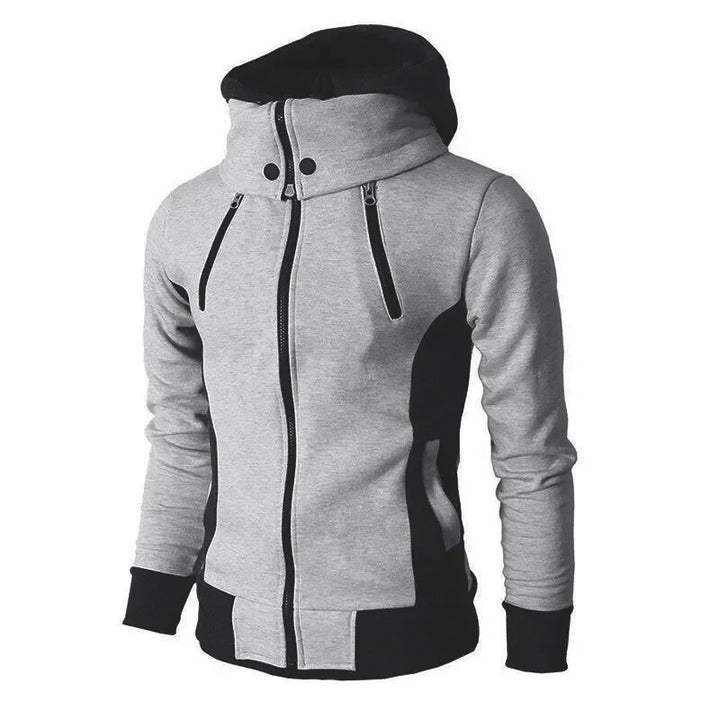 Herren-kapuzenjacke Mit Hohem Kragen Und Reißverschluss | Winter