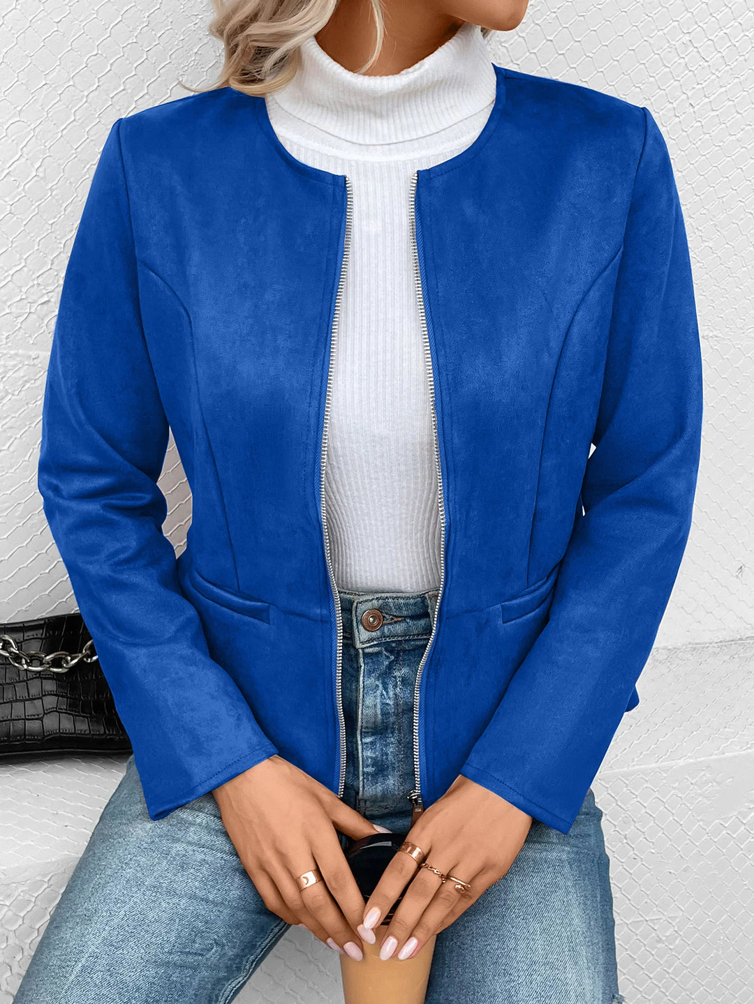 Damen Schlank Passform Übergangsjacke | Reißverschluss