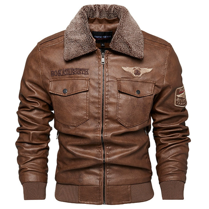 Herren Biker Jacke mit Reißverschluss | Fronttaschen