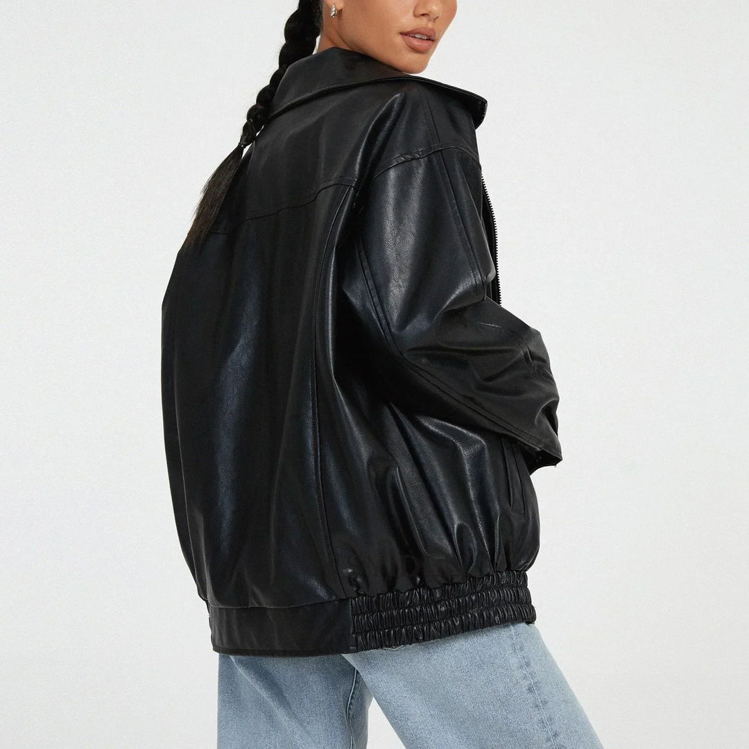 Lockere Jacke mit Reißverschluss und langen Ärmeln für Damen | Stilvoll