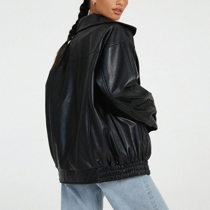Lockere Jacke mit Reißverschluss und langen Ärmeln für Damen | Stilvoll