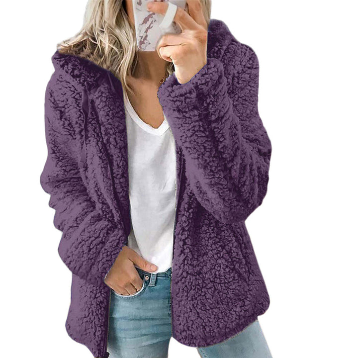 Damen Kapuzen-Teddy Jacke | Reißverschluss