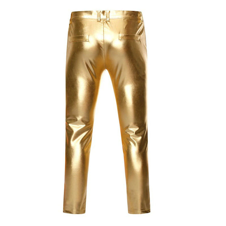 Moderne metallic-hose im lederlook für herren