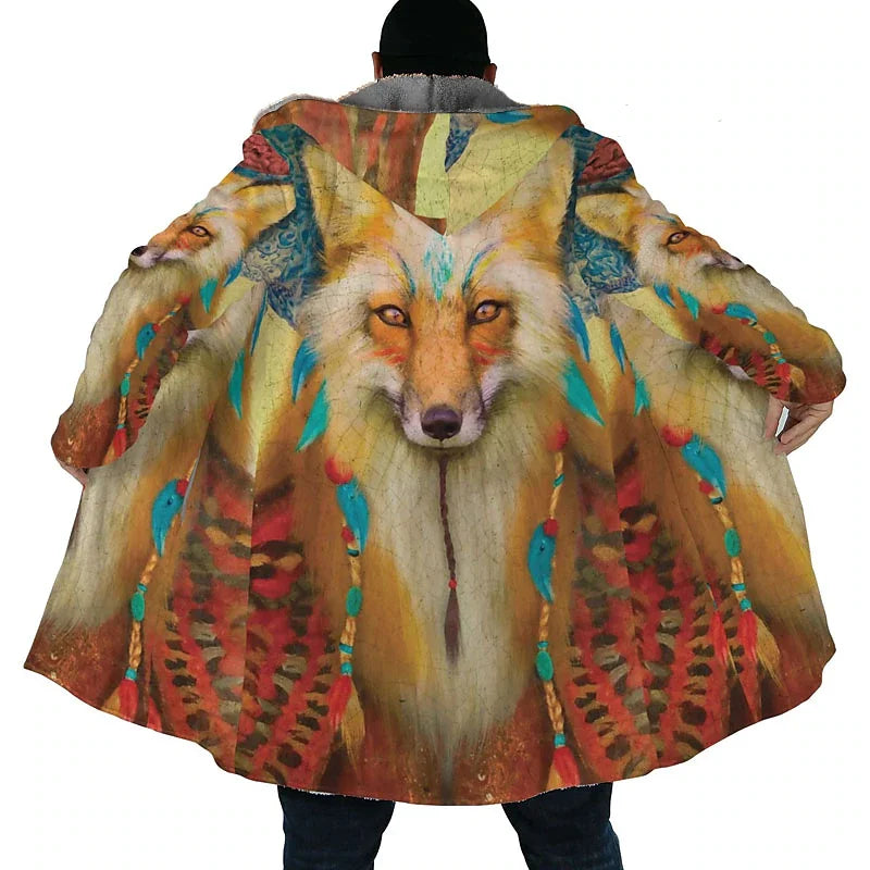 Herren-Winterjacke mit Wolf-3D-Print | Dick
