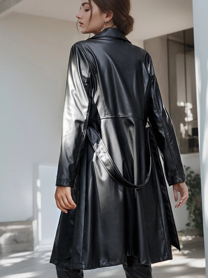 Lässiger Mantel mit Revers und Gürtel für Damen | Modisch
