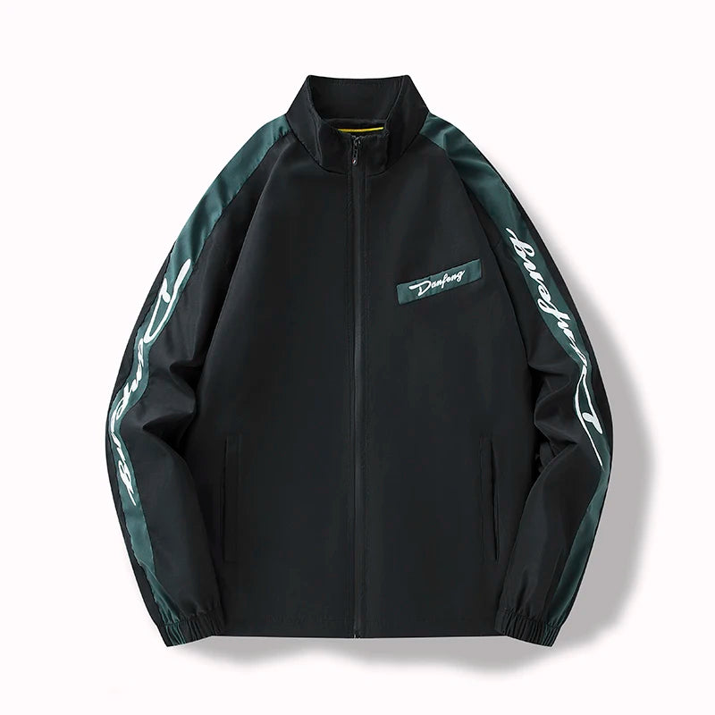 Herren Farbe Block Langarm Windjacke | Reißverschluss