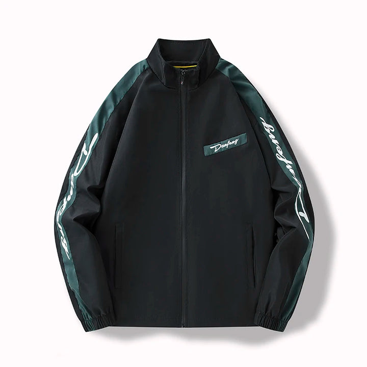 Herren Farbe Block Langarm Windjacke | Reißverschluss