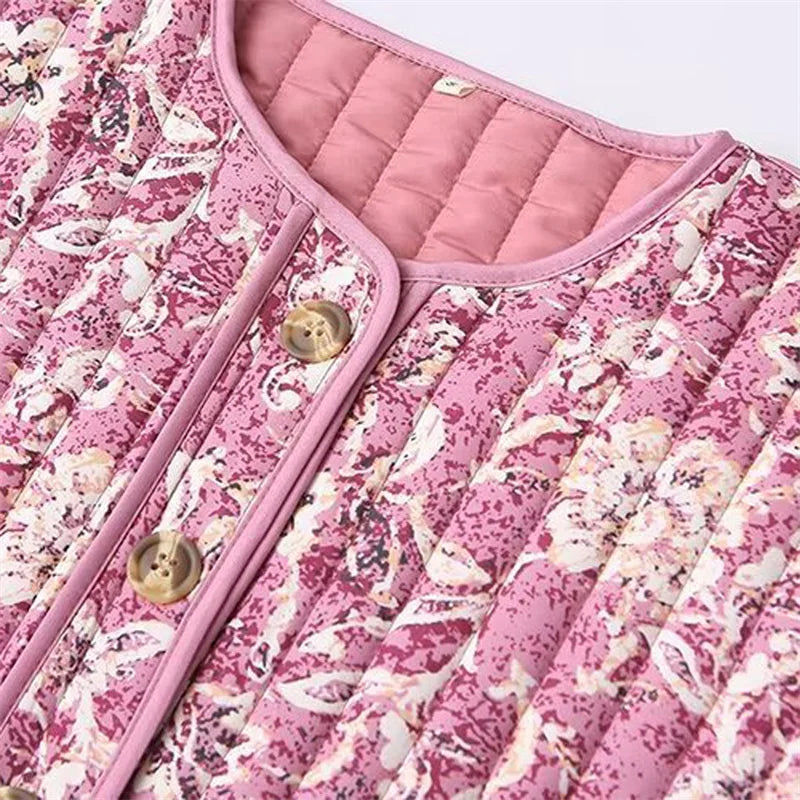 Damen Pufferjacke mit Rundhalsausschnitt | Reißverschluss