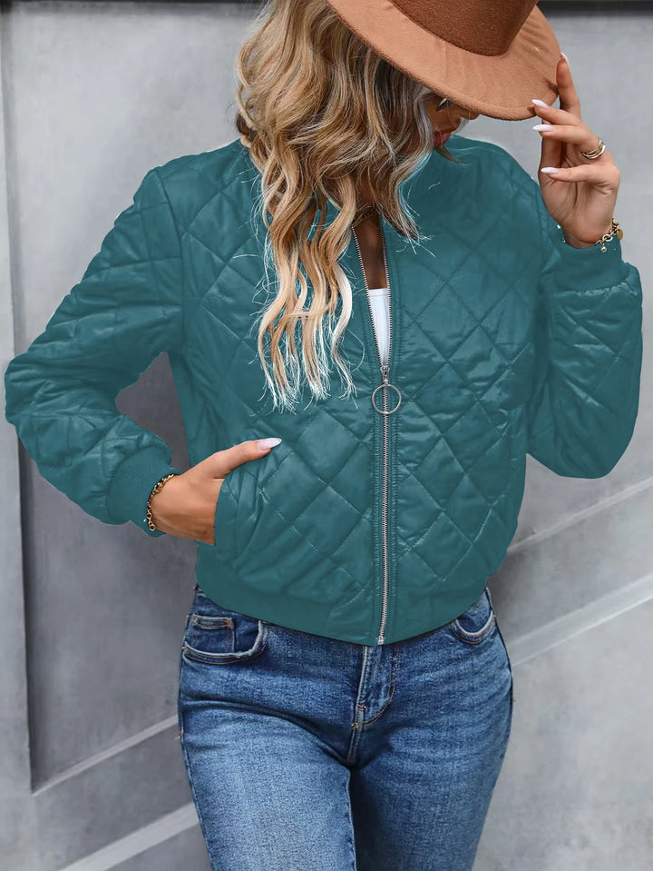 Damen-Steppjacke mit Stehkragen | Lange Ärmel