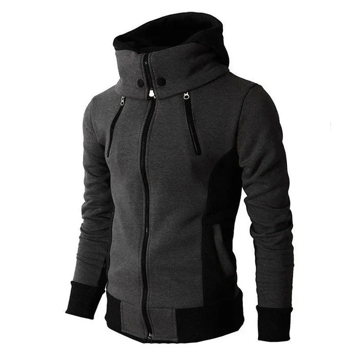 Herren-kapuzenjacke Mit Hohem Kragen Und Reißverschluss | Winter