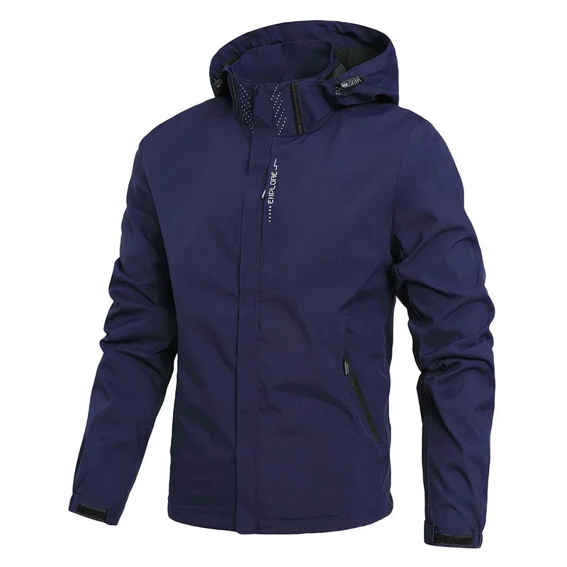 Regenjacke mit abnehmbarer Kapuze für Herren | Trendige