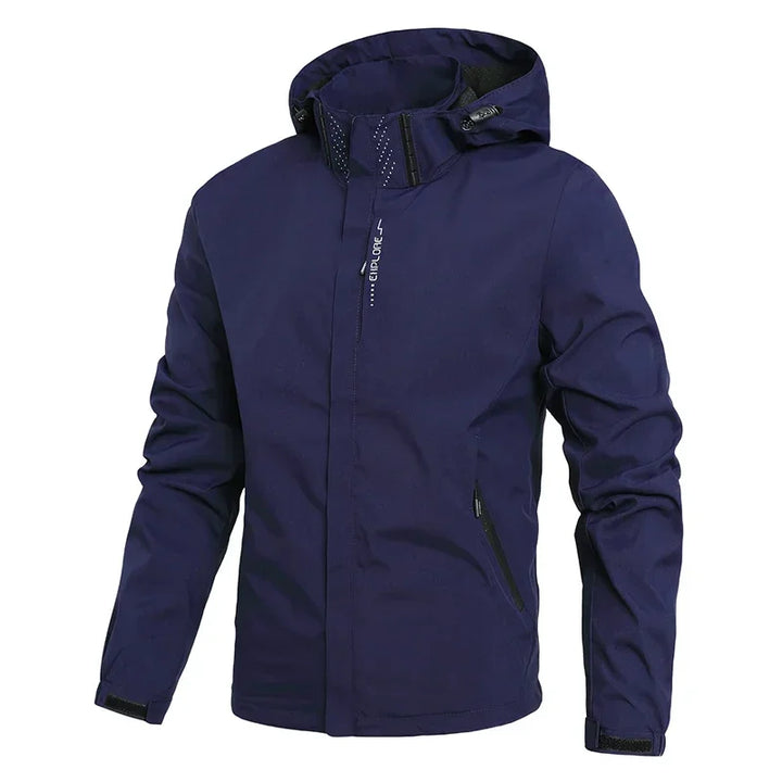 Regenjacke mit abnehmbarer Kapuze für Herren | Trendige