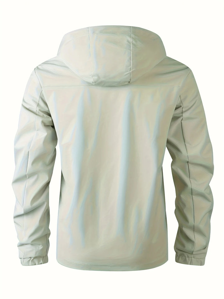 Herren-Freizeit Windjacke mit gerippten Ärmeln | Kapuze