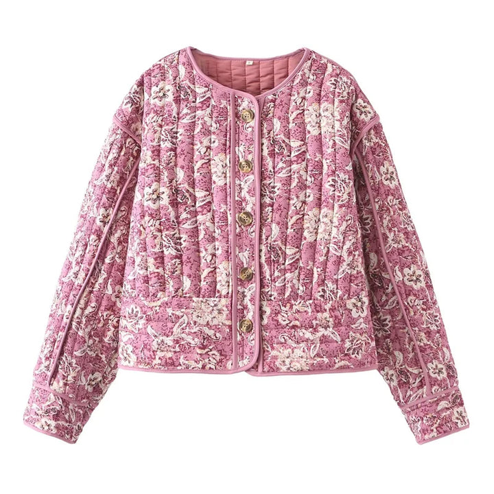 Damen Pufferjacke mit Rundhalsausschnitt | Reißverschluss