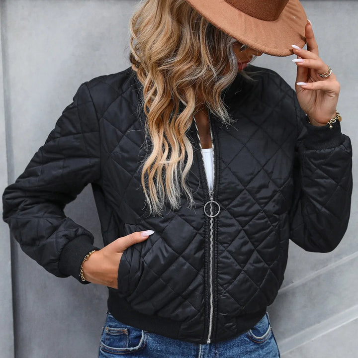 Damen-Steppjacke mit Stehkragen | Lange Ärmel