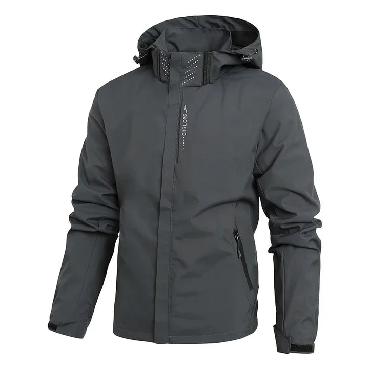 Regenjacke mit abnehmbarer Kapuze für Herren | Trendige