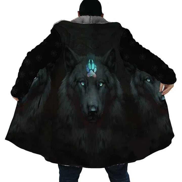 Herren-Winterjacke mit Wolf-3D-Print | Dick