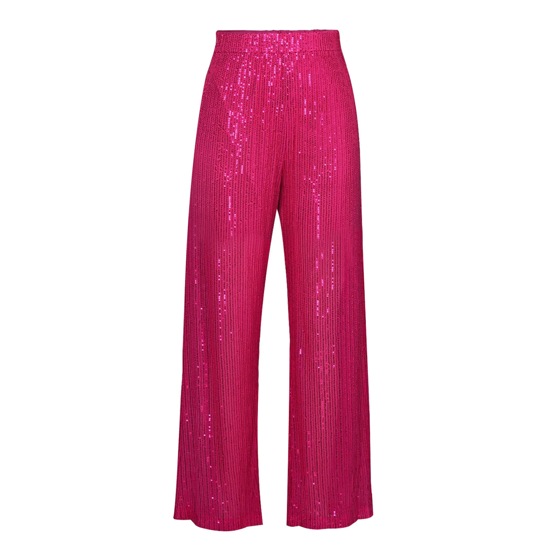 Funkelnde paillettenhose mit weitem bein