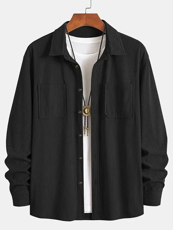 Herren Knopfleiste Hemd Cord Jacke | Warme