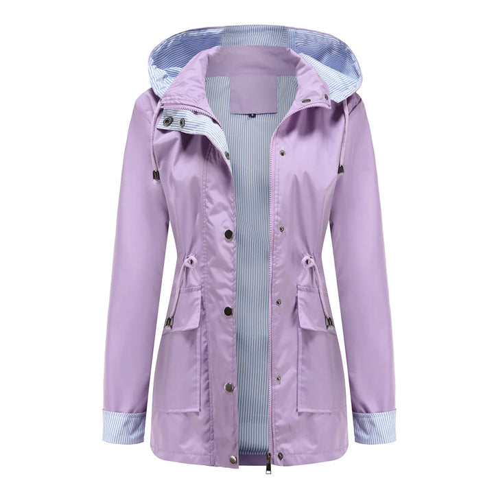 Regenjacke mit Kapuze für Damen | Mit Reißverschluss