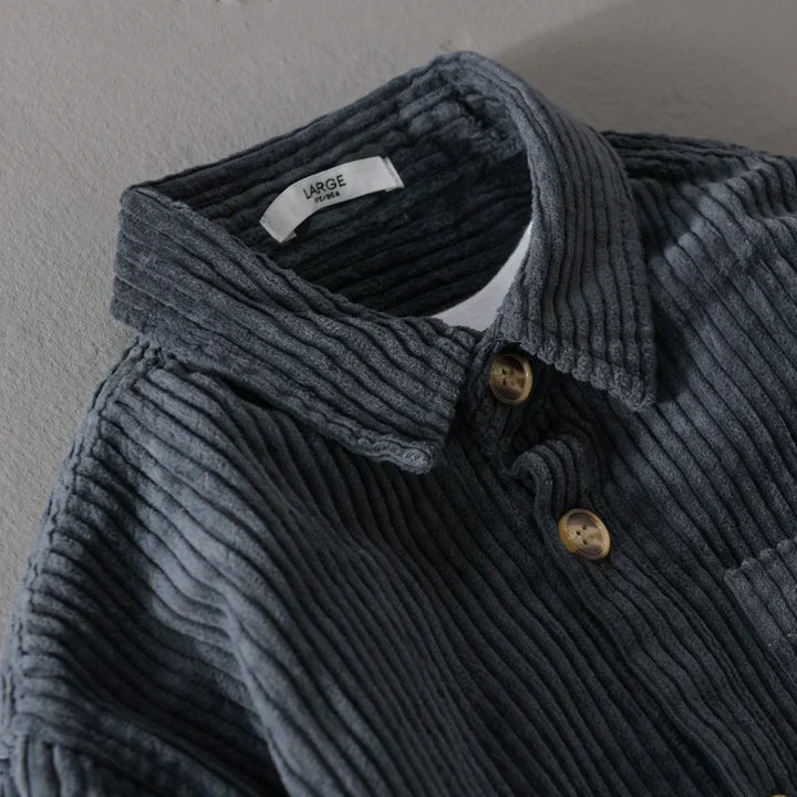 Herren Cord Jacke mit Brusttasche | Knopf Daunen