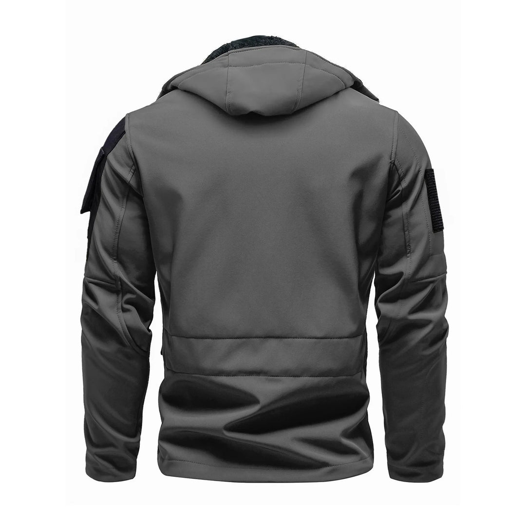 Softshell Jacke mehreren Taschen für Herren | Kapuze