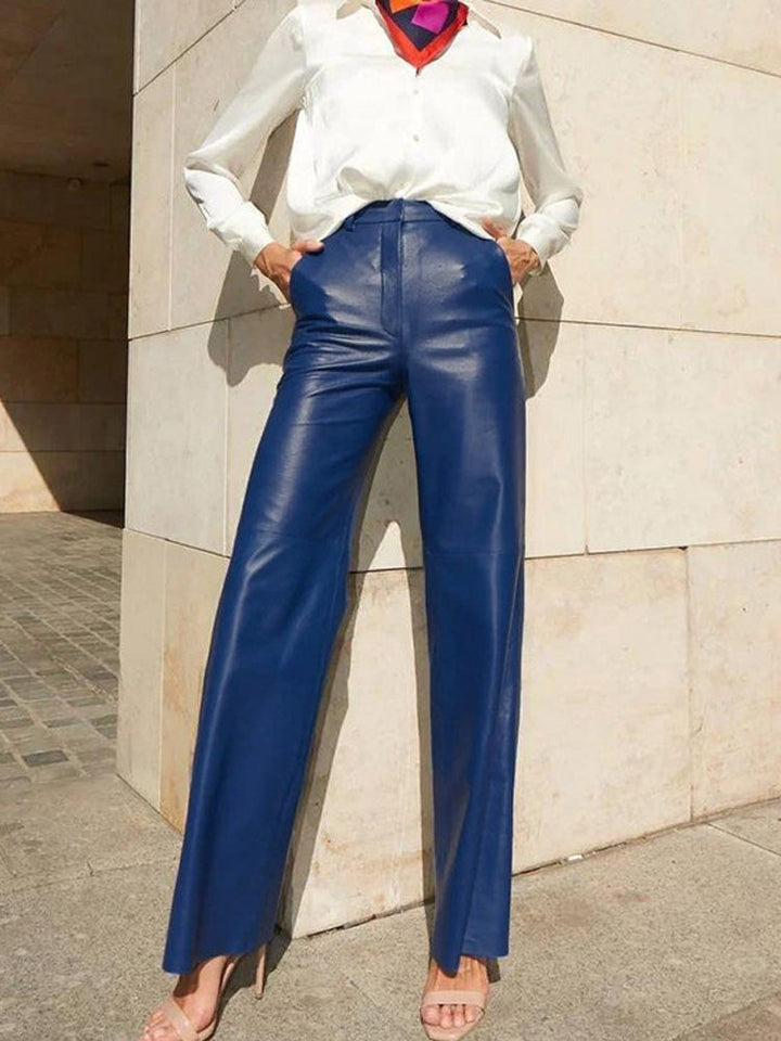 Elegante high-waist hose im lederlook