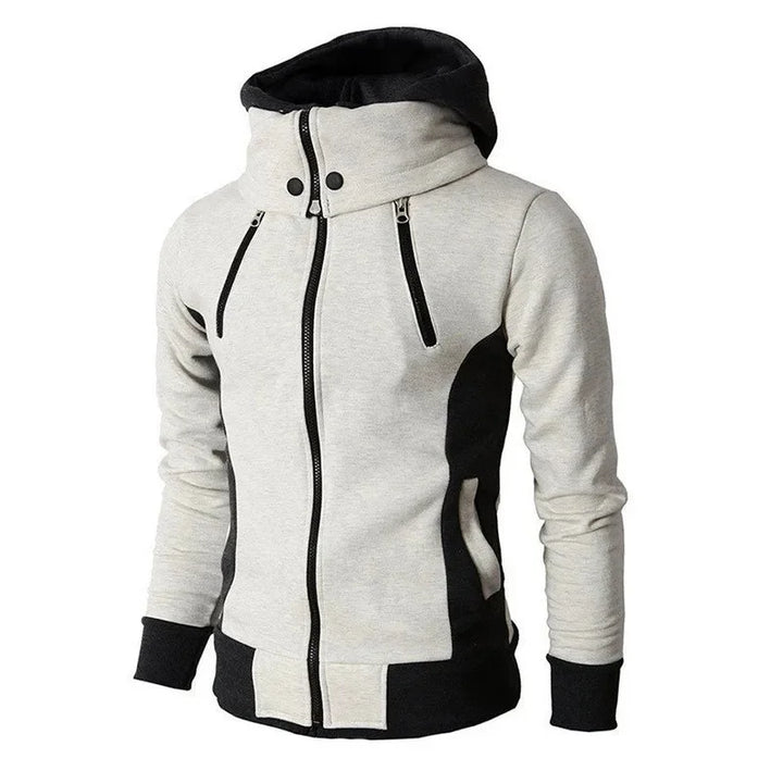 Herren-kapuzenjacke Mit Hohem Kragen Und Reißverschluss | Winter