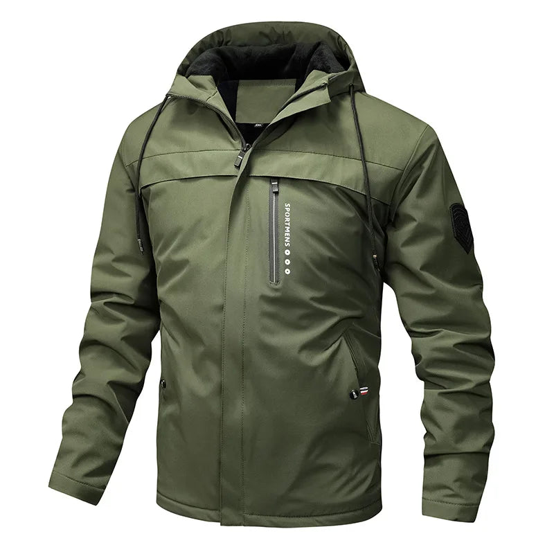 Winter Fleece Steppjacke für Herren mit Kapuze | Robust