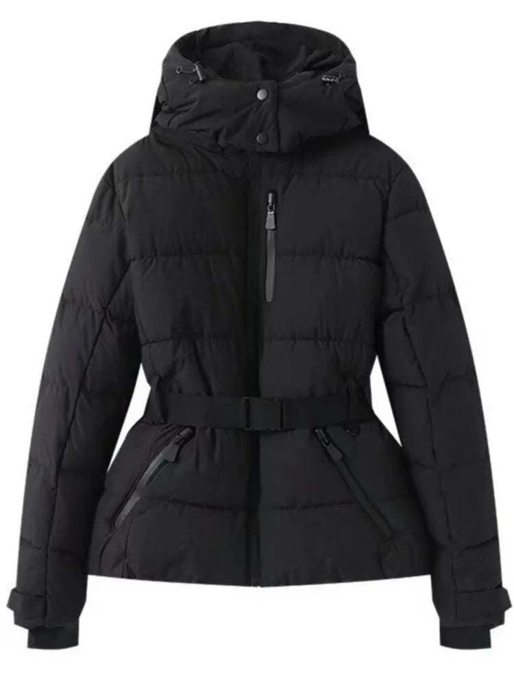 Gepolsterte Skijacke für Damen |  Mit Gürtel
