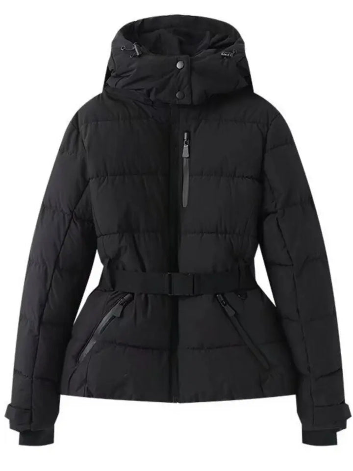 Gepolsterte Skijacke für Damen |  Mit Gürtel
