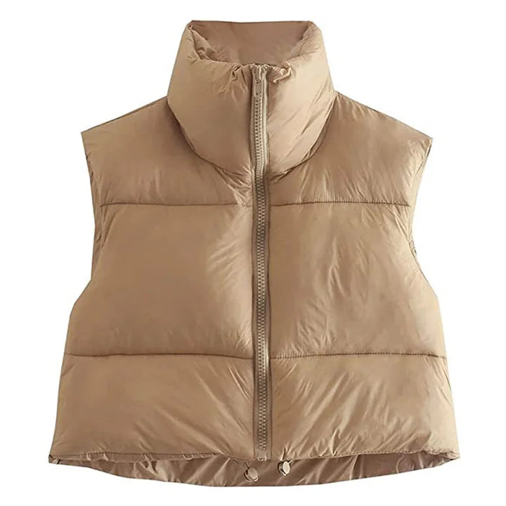 Damen Kurz Puffer Weste | Reißverschluss