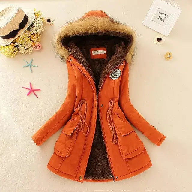 Damen Warme Winterparka-Jacke | Kapuze