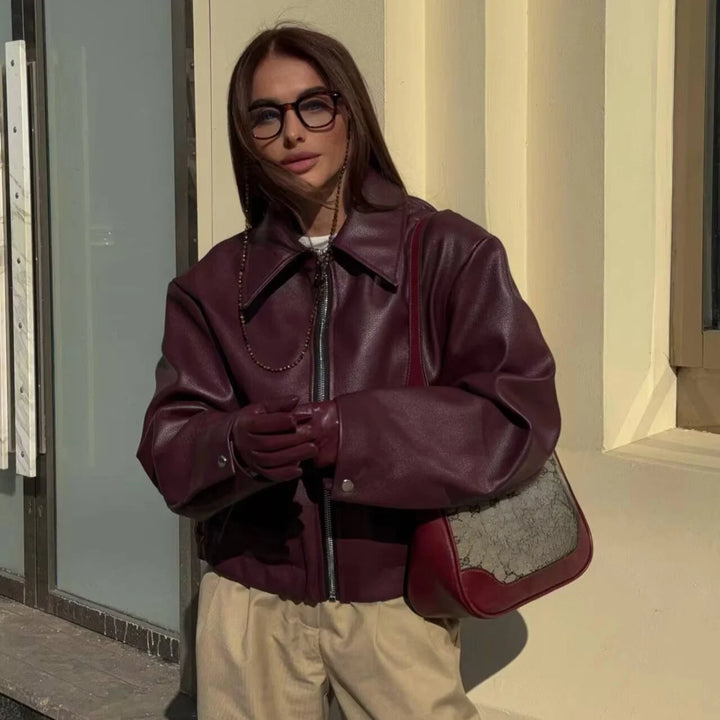 Stylische Bomberjacke mit Reißverschluss für Damen | Lässig