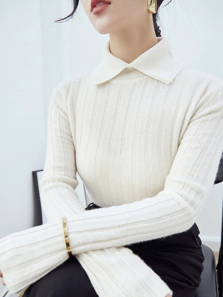 Eleganter lässiger polo-pullover für damen