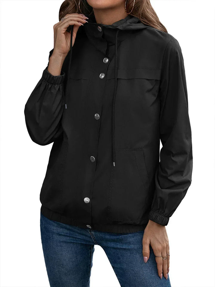 Wasserdichte und winddichte Regenjacke mit Kapuze  für Damen | Draußen