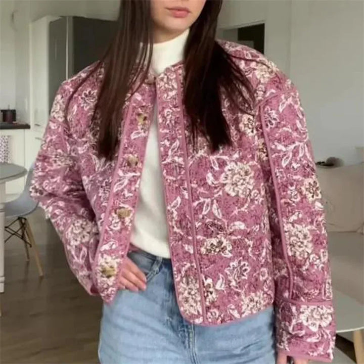 Damen Pufferjacke mit Rundhalsausschnitt | Reißverschluss