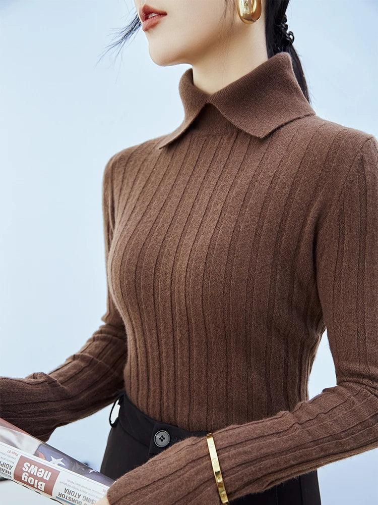 Eleganter lässiger polo-pullover für damen