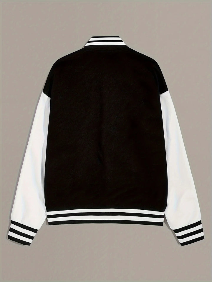Damen College jacke mit Rippstrickärmeln | Knopfleiste
