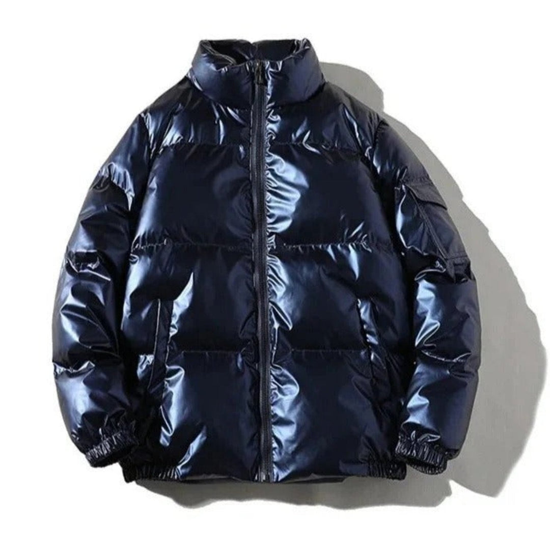 Herren Glänzende Puffer Jacke | Warme